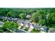 Serene aerial view of the home with lush trees and a private pool enhancing its outdoor appeal at 12258 Charing Cross Rd, Carmel, IN 46033