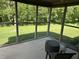 Relaxing screened porch offers serene views of the lush green backyard and plenty of space to unwind at 12301 Winding Creek Cir, Indianapolis, IN 46236