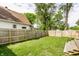 Fenced backyard with fresh green grass and shade trees perfect for outdoor relaxation and entertaining at 1342 N Oakland Ave, Indianapolis, IN 46201