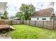 View of the grassy, fully fenced backyard providing privacy and ample space for outdoor activities at 1342 N Oakland Ave, Indianapolis, IN 46201