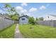 A charming backyard featuring a well-maintained lawn, providing a cozy and private outdoor space for relaxation and recreation at 1521 N Gladstone Ave, Indianapolis, IN 46201