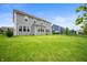 Large backyard with green grass and a home features a well-maintained lawn, perfect for outdoor activities and enjoyment at 15580 Garrano Ln, Fishers, IN 46040