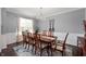 Formal dining room featuring hardwood floors, stylish decor, and a modern chandelier at 15580 Garrano Ln, Fishers, IN 46040