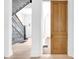Stairwell and hardwood sliding door at 19 E Regent St, Indianapolis, IN 46225