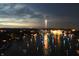 Festive aerial night view showcasing a vibrant waterfront community illuminated by colorful boat lights and fireworks at 247 Verdant Dr, Cicero, IN 46034