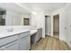 Bright bathroom featuring double sink vanity, and modern fixtures at 2705 Penn Ave, Plainfield, IN 46168