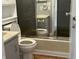 Bathroom featuring a toilet with sliding glass shower door enclosure at 3161 Compass Dr, Franklin, IN 46131