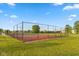 Community tennis court with fenced-in area in a well-maintained park at 5891 Mimosa Dr, Indianapolis, IN 46234