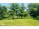 Well-maintained backyard with lush green grass and mature trees for a serene outdoor space at 6056 Blackley Ct, Indianapolis, IN 46254