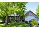 Charming two-story home with brick accents, a covered porch, and a well-manicured lawn at 6056 Blackley Ct, Indianapolis, IN 46254