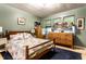 Cozy bedroom features hardwood floors, dresser, and windows providing natural light at 6220 Spring Mill Rd, Indianapolis, IN 46260