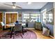 Cozy dining area with round table, stylish chairs, and a colorful rug at 6220 Spring Mill Rd, Indianapolis, IN 46260