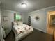 Neutral bedroom with Strawberry Shortcake themed bed, with built-in bookcase at 71 W County Road 500 S, Clayton, IN 46118