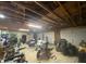 Large garage with high ceilings and abundant space for vehicles, equipment, and storage at 71 W County Road 500 S, Clayton, IN 46118