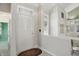 Bright foyer featuring tile flooring, decorative glass door and natural light at 7329 Pymbroke Dr, Fishers, IN 46038