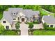 Aerial shot capturing a beautifully landscaped home with a circular driveway and lush greenery surrounding the property at 860 Chatham Hills Blvd, Westfield, IN 46074