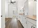 Bathroom featuring granite countertop, vanity, decorative mirrors, and modern fixtures at 860 Chatham Hills Blvd, Westfield, IN 46074