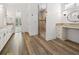 Bathroom featuring an enclosed shower with granite countertop, vanity, and modern fixtures at 860 Chatham Hills Blvd, Westfield, IN 46074