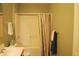 Bathroom featuring vanity with sink, mirror, and shower-tub combo at 1029 Bridgeport Dr, Westfield, IN 46074