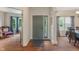 Bright foyer with hardwood floors, view into the living room and dining area at 1029 Bridgeport Dr, Westfield, IN 46074