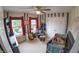 This charming Bedroom features blue and white stripes, a cozy chair, and a comfortable crib at 1713 Williamsburg Cir, Franklin, IN 46131