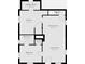 Floor plan showing layout of first floor with living room, bedroom, bathroom, dining room and kitchen at 2006 N Olney St, Indianapolis, IN 46218