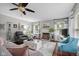 Cozy living room with a decorative fireplace, plush seating, and abundant natural light at 2021 Chestnut St, Columbus, IN 47201