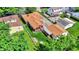 Aerial view showcasing a well-maintained property, lush greenery, and a peaceful residential neighborhood at 2110 Fisher Ave, Speedway, IN 46224