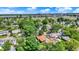 Aerial view of a residential neighborhood with mature trees, showcasing the home's location near amenities at 2110 Fisher Ave, Speedway, IN 46224