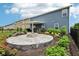 Backyard featuring a fire pit, patio, and nicely landscaped yard at 220 Sawdust Trl, Greenfield, IN 46140