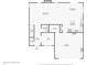 Layout of the first floor that includes a garage, den, bathroom, kitchen, living room, and dining room at 220 Sawdust Trl, Greenfield, IN 46140