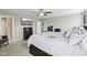 Main bedroom with gray walls, carpet, and a TV at 220 Sawdust Trl, Greenfield, IN 46140
