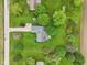 Aerial view showcasing the property's landscaped surroundings and serene neighborhood location at 3020 E 400 S, Lebanon, IN 46052