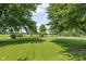 Expansive backyard featuring lush green grass and mature trees, perfect for outdoor activities and serene relaxation at 3020 E 400 S, Lebanon, IN 46052