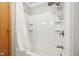 Clean white bathtub and shower combination at 3020 E 400 S, Lebanon, IN 46052