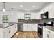 Bright kitchen featuring stainless steel appliances, granite countertops, and sleek white cabinets at 3237 Thurston Dr, Indianapolis, IN 46224