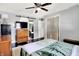 Bedroom features a sliding closet door and neutral color scheme at 356 Daugherty St, Columbus, IN 47201