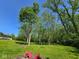 Expansive backyard featuring lush greenery and mature trees creates a serene outdoor oasis at 4115 Tansel Rd, Indianapolis, IN 46234