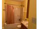 Bright bathroom with vanity, toilet, and shower and tub combo at 5241 Waterton Lakes Dr, Indianapolis, IN 46237