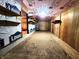 Finished storage space with wood flooring, insulation and built-in shelving at 6538 N Tutterow Rd, Monrovia, IN 46157