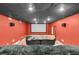 Finished basement home theater with projector screen and cozy tiered seating at 720 Willow Pointe North Dr, Plainfield, IN 46168