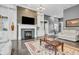 Comfortable living room featuring a stone fireplace, built-in shelves, and elegant decor at 720 Willow Pointe North Dr, Plainfield, IN 46168