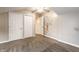 Attic bedroom with vaulted ceiling, ceiling fan, and cartoon forest scene at 7536 Mccord St, McCordsville, IN 46055