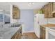 Full view of the kitchen area, including appliances, butcher block counters, and plenty of cabinet space at 7915 Broadview Dr, Indianapolis, IN 46227