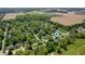 Aerial view of a quiet neighborhood surrounded by green spaces and a golf course at 9104 W Lone Beech Dr, Muncie, IN 47304