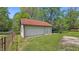 Spacious detached garage providing ample parking and storage space with a fenced yard at 102 N Whitcomb Ave, Indianapolis, IN 46224