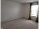 Empty bedroom with neutral carpet and natural light coming through the window with coverings at 11754 Hamble Dr, Indianapolis, IN 46235