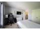Well-lit bedroom features contemporary gray tones and comfortable layout at 12093 Ashland Dr, Fishers, IN 46037