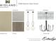 The home's kitchen selections showing the cabinetry color, countertop, flooring, kitchen pendants, and backsplash at 17339 Newton Main St, Westfield, IN 46074