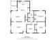 Layout of the home with dimensions of rooms, including the kitchen, living room, and bedrooms at 2233 S Miller Ave, Shelbyville, IN 46176
